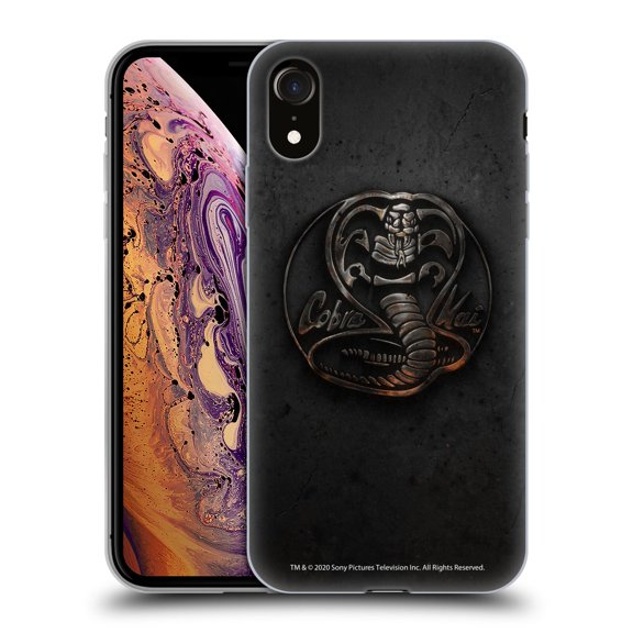 Head Case Designs Officially Licensed Cobra Kai Graphics Metal Logo Soft Gel Case Compatible with Apple iPhone XR