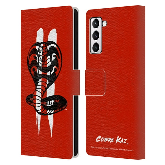 Head Case Designs Officially Licensed Cobra Kai Graphics Season 2 Logo Leather Book Wallet Case Cover Compatible with Samsung Galaxy S21+ 5G