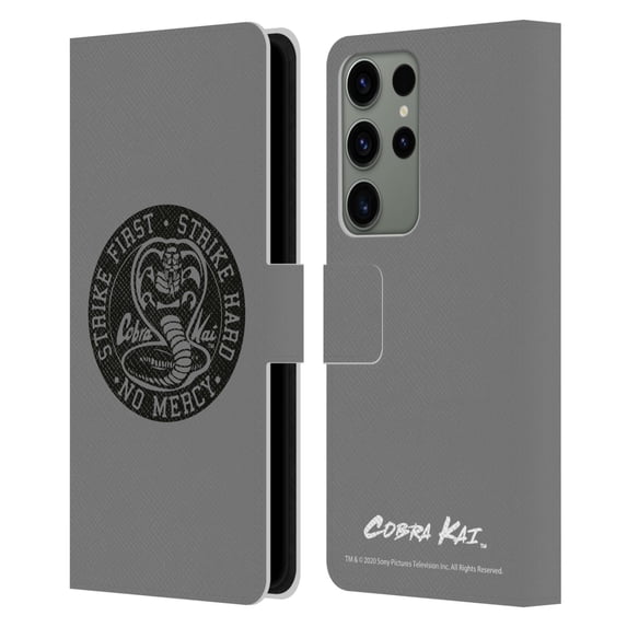 Head Case Designs Officially Licensed Cobra Kai Graphics Strike Logo 2 Leather Book Wallet Case Cover Compatible with Samsung Galaxy S23 Ultra 5G