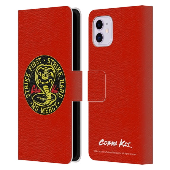 Head Case Designs Officially Licensed Cobra Kai Graphics Strike Logo Leather Book Wallet Case Cover Compatible with Apple iPhone 11