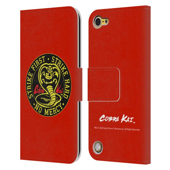 Head Case Designs Officially Licensed Cobra Kai Graphics Strike Logo Leather Book Wallet Case Cover Compatible with Apple iPod Touch 5G 5th Gen