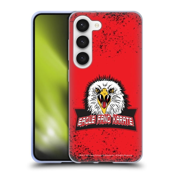 Head Case Designs Officially Licensed Cobra Kai Key Art Eagle Fang Logo Soft Gel Case Compatible with Samsung Galaxy S23 5G