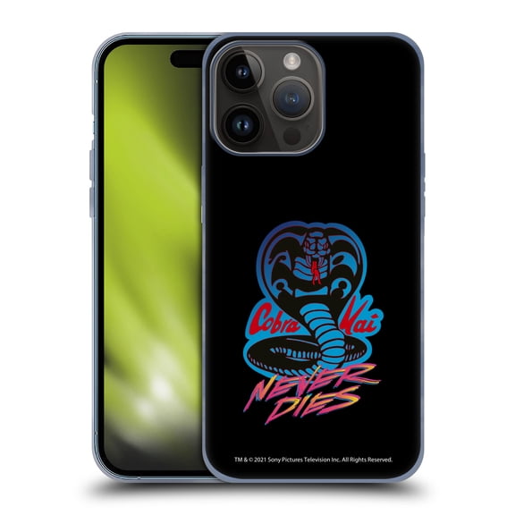 Head Case Designs Officially Licensed Cobra Kai Key Art Never Dies Logo Soft Gel Case Compatible with Apple iPhone 15 Pro Max