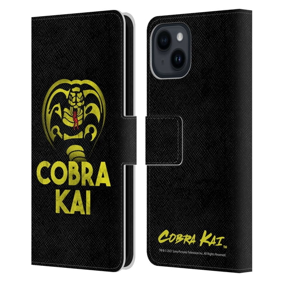 Head Case Designs Officially Licensed Cobra Kai Season 4 Key Art Team Cobra Kai Leather Book Wallet Case Cover Compatible with Apple iPhone 15