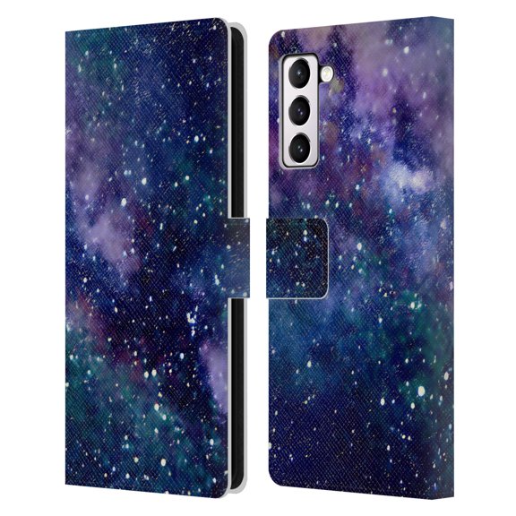 Head Case Designs Officially Licensed Cosmo18 Space Milky Way Leather Book Wallet Case Cover Compatible with Samsung Galaxy S21+ 5G