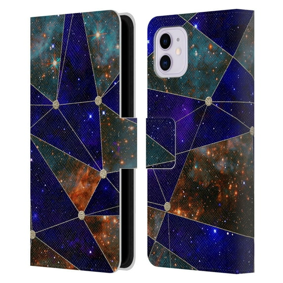 Head Case Designs Officially Licensed Cosmo18 Space Star Connections Leather Book Wallet Case Cover Compatible with Apple iPhone 11