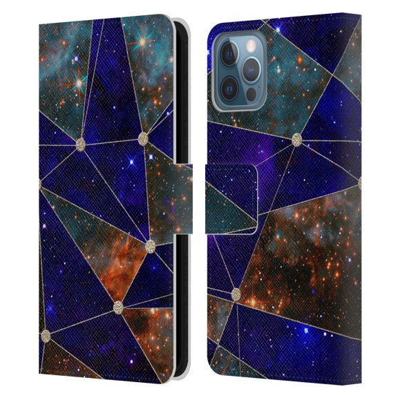 Head Case Designs Officially Licensed Cosmo18 Space Star Connections Leather Book Wallet Case Cover Compatible with Apple iPhone 12 / iPhone 12 Pro