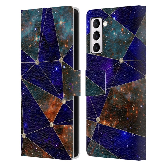 Head Case Designs Officially Licensed Cosmo18 Space Star Connections Leather Book Wallet Case Cover Compatible with Samsung Galaxy S21+ 5G