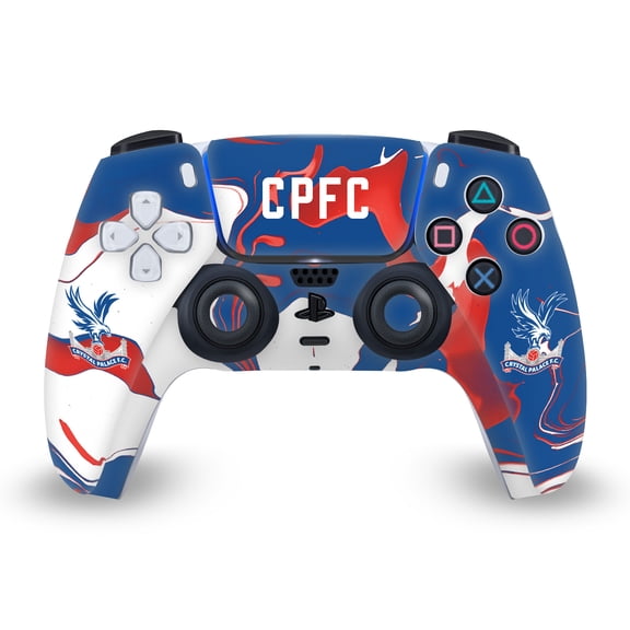 Head Case Designs Officially Licensed Crystal Palace FC Logo Art Marble Vinyl Sticker Skin Decal Cover Compatible with Sony PS5 Sony DualSense Controller