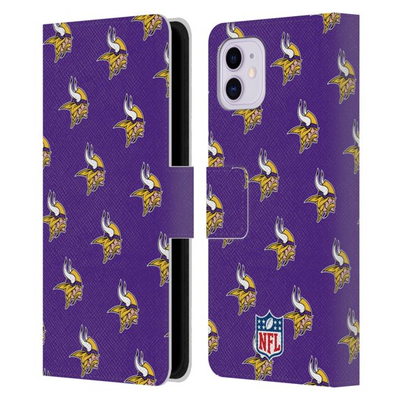 Head Case Designs NFL Minnesota Vikings Artwork Patterns Leather Book Wallet Case Cover For Apple iPhone 11