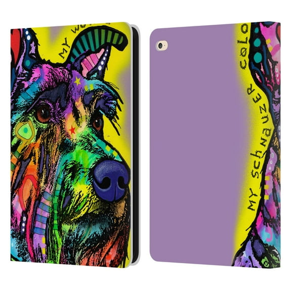 Head Case Designs Officially Licensed Dean Russo Dogs 3 My Schnauzer Leather Book Wallet Case Cover Compatible with Apple iPad Air 2 (2014)