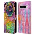 thumbnail image 1 of Head Case Designs Officially Licensed Dean Russo Dogs 3 Pug Leather Book Wallet Case Cover Compatible with Google Pixel 7 Pro, 1 of 6