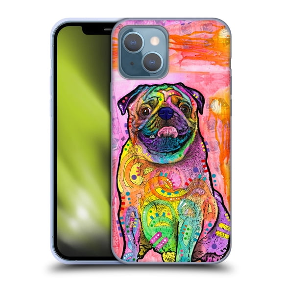 Head Case Designs Officially Licensed Dean Russo Dogs 3 Pug Soft Gel Case Compatible with Apple iPhone 13