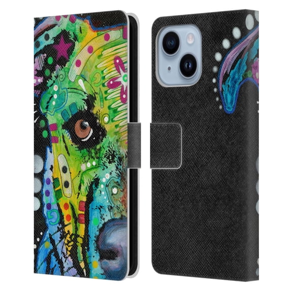 Head Case Designs Officially Licensed Dean Russo Dogs Bully Leather Book Wallet Case Cover Compatible with Apple iPhone 14 Plus