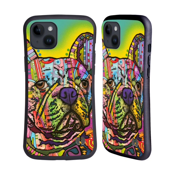 Head Case Designs Officially Licensed Dean Russo Dogs French Bulldog Hybrid Case Compatible with Apple iPhone 15 Plus
