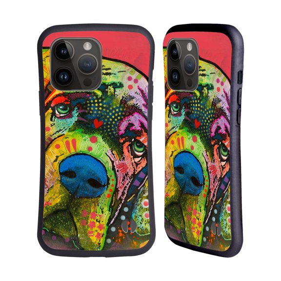 Head Case Designs Officially Licensed Dean Russo Dogs Mastiff Hybrid Case Compatible with Apple iPhone 15 Pro Max