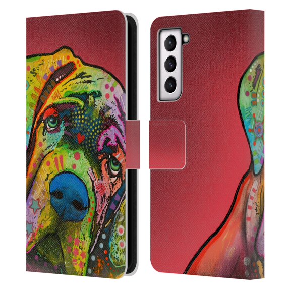 Head Case Designs Officially Licensed Dean Russo Dogs Mastiff Leather Book Wallet Case Cover Compatible with Samsung Galaxy S21 5G