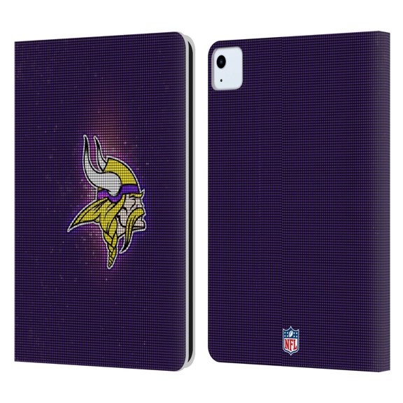 Head Case Designs NFL Minnesota Vikings Artwork LED Leather Book Wallet Case Cover For Apple iPad Air 11 2020/2022/2024/2025