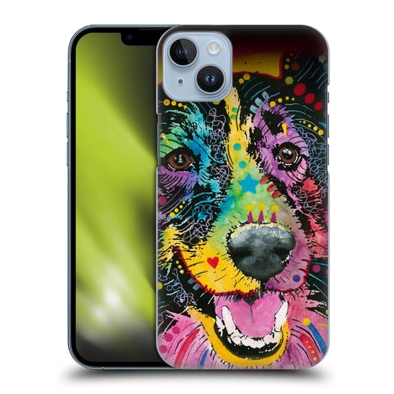 Head Case Designs Officially Licensed Dean Russo Dogs Smiling Collie Hard Back Case Compatible with Apple iPhone 14 Plus