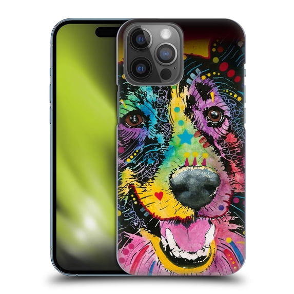 Head Case Designs Officially Licensed Dean Russo Dogs Smiling Collie Hard Back Case Compatible with Apple iPhone 14 Pro Max