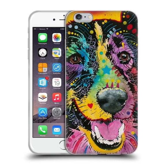 Head Case Designs Officially Licensed Dean Russo Dogs Smiling Collie Soft Gel Case Compatible with Apple iPhone 6 Plus / iPhone 6s Plus