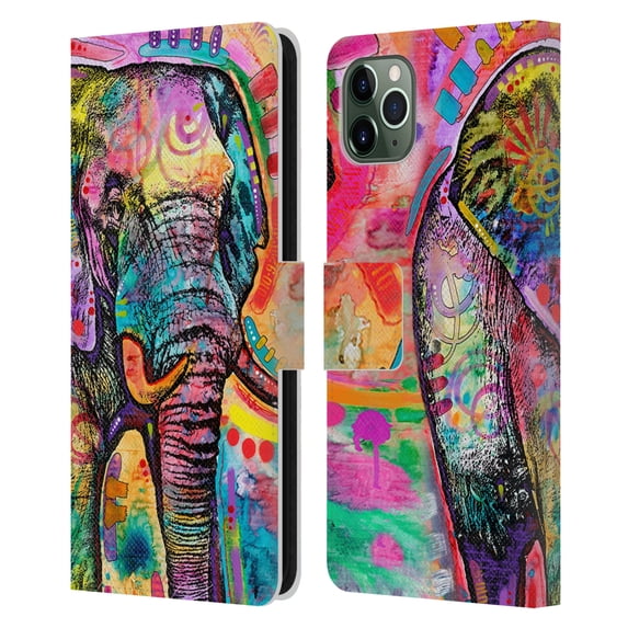 Head Case Designs Officially Licensed Dean Russo Wildlife 2 Elephant Leather Book Wallet Case Cover Compatible with Apple iPhone 11 Pro Max