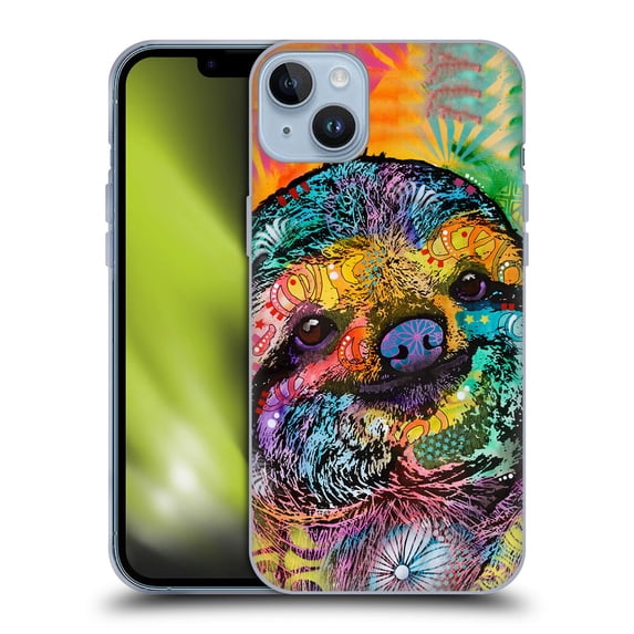 Head Case Designs Officially Licensed Dean Russo Wildlife 3 Sloth Soft Gel Case Compatible with Apple iPhone 14 Plus
