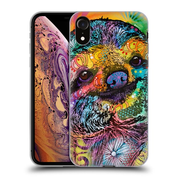 Head Case Designs Officially Licensed Dean Russo Wildlife 3 Sloth Soft Gel Case Compatible with Apple iPhone XR