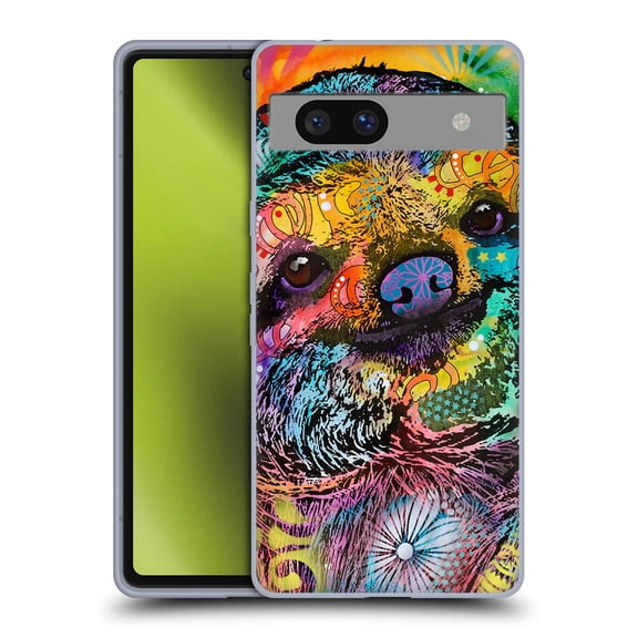 Head Case Designs Officially Licensed Dean Russo Wildlife 3 Sloth Soft Gel Case Compatible with Google Pixel 7a