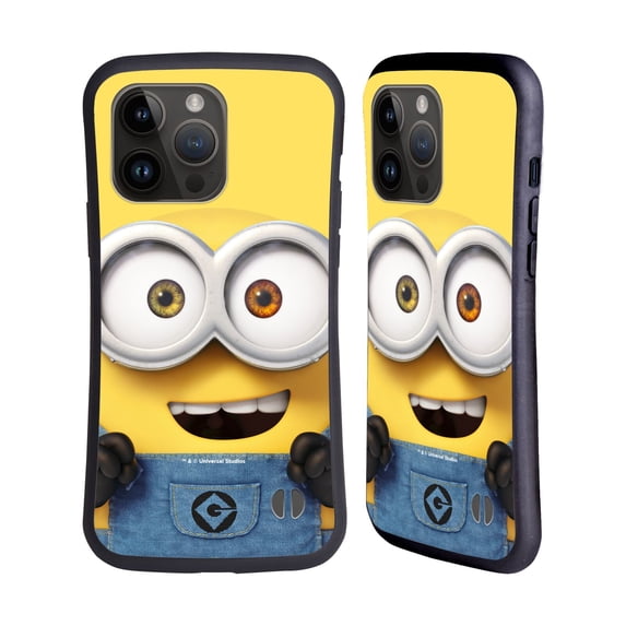 Head Case Designs Officially Licensed Despicable Me Full Face Minions Bob Hybrid Case Compatible with Apple iPhone 15 Pro Max