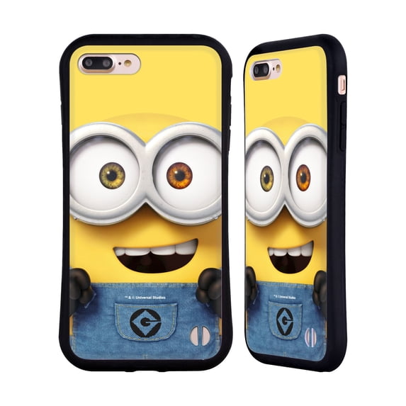 Head Case Designs Officially Licensed Despicable Me Full Face Minions Bob Hybrid Case Compatible with Apple iPhone 7 Plus / iPhone 8 Plus