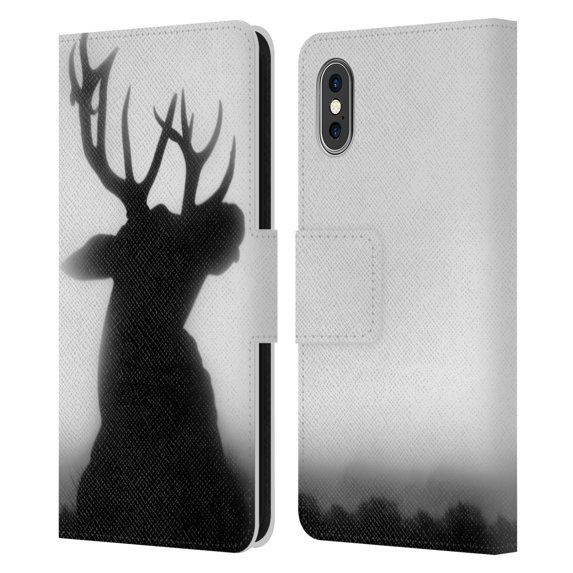 Head Case Designs Officially Licensed Dorit Fuhg Forest Deer Leather Book Wallet Case Cover Compatible with Apple iPhone X / iPhone XS