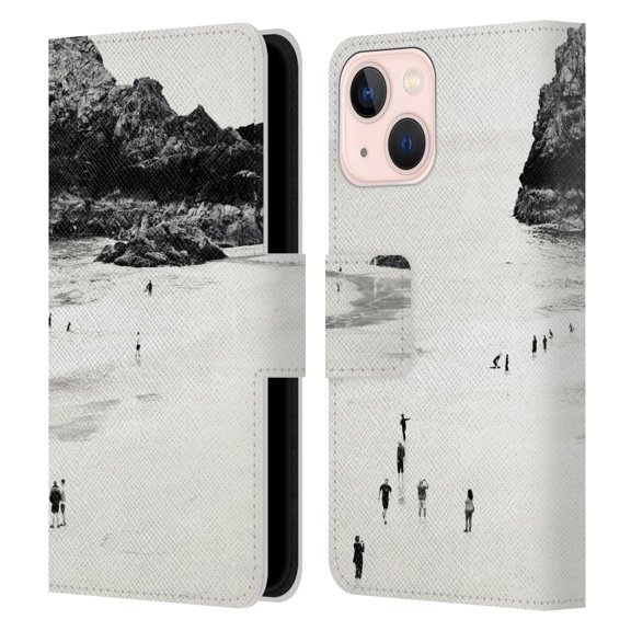 Head Case Designs Officially Licensed Dorit Fuhg Travel Stories Cornwall Beach Life Leather Book Wallet Case Cover Compatible with Apple iPhone 13 Mini