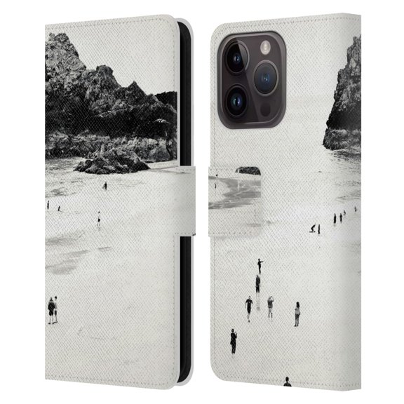 Head Case Designs Officially Licensed Dorit Fuhg Travel Stories Cornwall Beach Life Leather Book Wallet Case Cover Compatible with Apple iPhone 15 Pro
