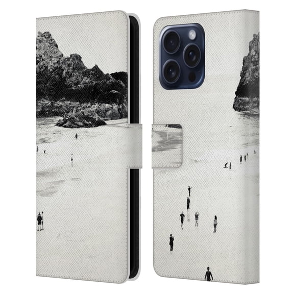 Head Case Designs Officially Licensed Dorit Fuhg Travel Stories Cornwall Beach Life Leather Book Wallet Case Cover Compatible with Apple iPhone 16 Pro Max