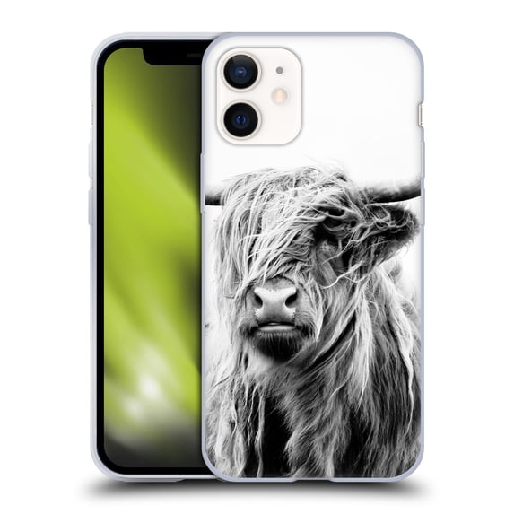 Head Case Designs Officially Licensed Dorit Fuhg Travel Stories Portrait of a Highland Cow Soft Gel Case Compatible with Apple iPhone 12 Mini