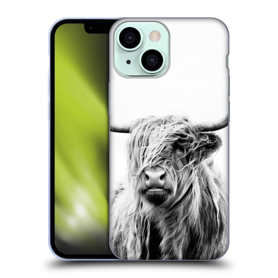 Head Case Designs Officially Licensed Dorit Fuhg Travel Stories Portrait of a Highland Cow Soft Gel Case Compatible with Apple iPhone 13 Mini