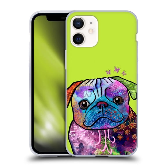 Head Case Designs Officially Licensed Duirwaigh Animals Pug Dog Soft Gel Case Compatible with Apple iPhone 12 Mini