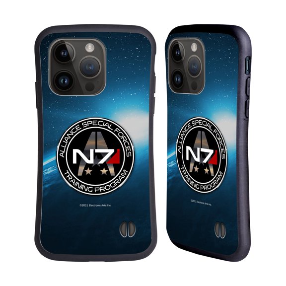 Head Case Designs Officially Licensed EA Bioware Mass Effect 3 Badges And Logos N7 Training Program Hybrid Case Compatible with Apple iPhone 15 Pro