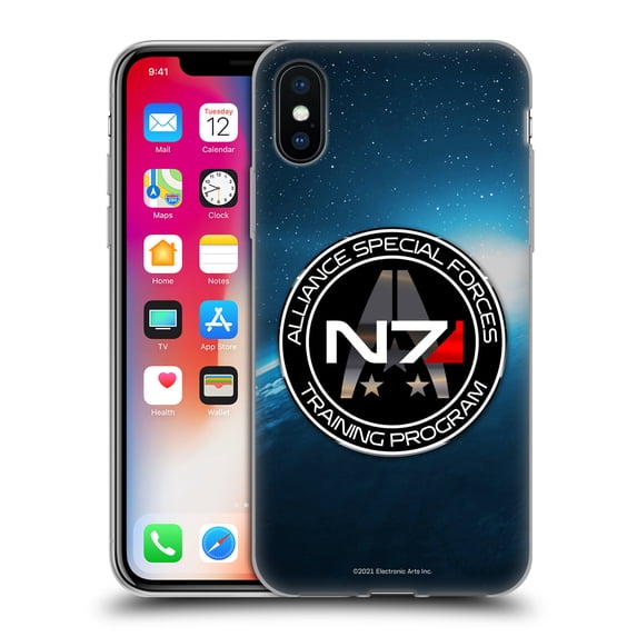 Head Case Designs Officially Licensed EA Bioware Mass Effect 3 Badges And Logos N7 Training Program Soft Gel Case Compatible with Apple iPhone X / iPhone XS