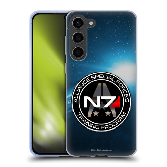 Head Case Designs Officially Licensed EA Bioware Mass Effect 3 Badges And Logos N7 Training Program Soft Gel Case Compatible with Samsung Galaxy S23+ 5G
