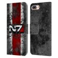 thumbnail image 1 of Head Case Designs Officially Licensed EA Bioware Mass Effect Graphics N7 Logo Distressed Leather Book Wallet Case Compatible with Apple iPhone 7 Plus / iPhone 8 Plus, 1 of 6