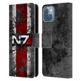 thumbnail image 1 of Head Case Designs Officially Licensed EA Bioware Mass Effect Graphics N7 Logo Distressed Leather Book Wallet Case Cover Compatible with Apple iPhone 13, 1 of 6