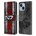 thumbnail image 1 of Head Case Designs Officially Licensed EA Bioware Mass Effect Graphics N7 Logo Distressed Leather Book Wallet Case Cover Compatible with Apple iPhone 14 Plus, 1 of 6