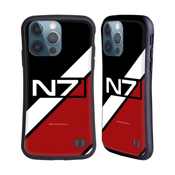 Head Case Designs Officially Licensed EA Bioware Mass Effect Graphics N7 Logo Stripes Hybrid Case Compatible with Apple iPhone 13 Pro
