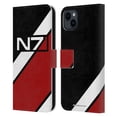 thumbnail image 1 of Head Case Designs Officially Licensed EA Bioware Mass Effect Graphics N7 Logo Stripes Leather Book Wallet Case Cover Compatible with Apple iPhone 15 Plus, 1 of 6
