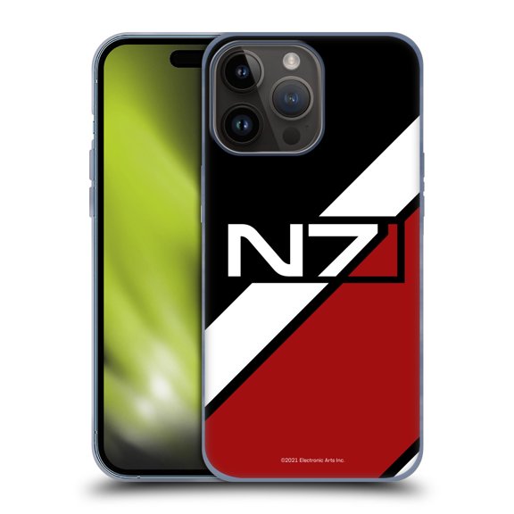 Head Case Designs Officially Licensed EA Bioware Mass Effect Graphics N7 Logo Stripes Soft Gel Case Compatible with Apple iPhone 15 Pro Max
