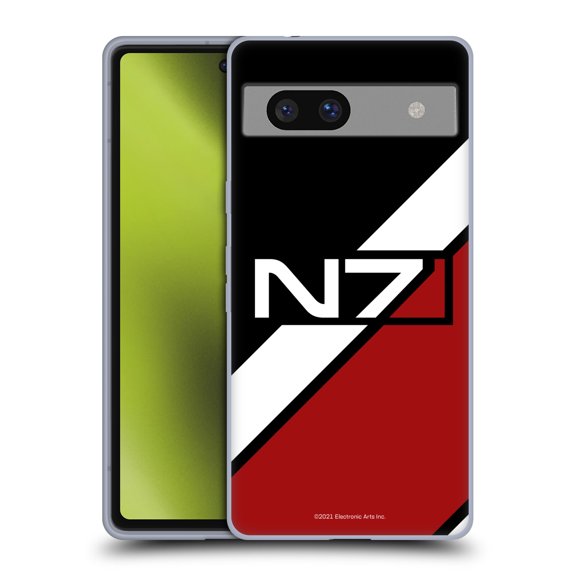 Head Case Designs Officially Licensed EA Bioware Mass Effect Graphics N7 Logo Stripes Soft Gel Case Compatible with Google Pixel 7a