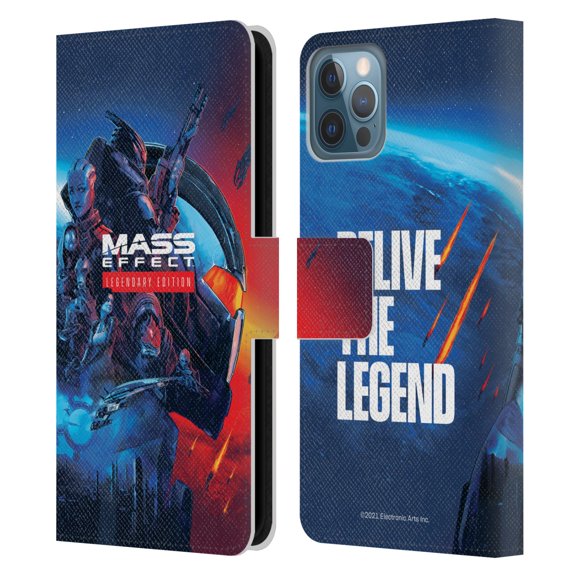 Head Case Designs Officially Licensed EA Bioware Mass Effect Legendary Graphics Key Art Leather Book Wallet Case Cover Compatible with Apple iPhone 12 / iPhone 12 Pro