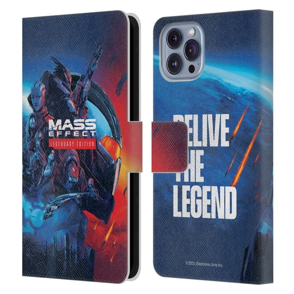 Head Case Designs Officially Licensed EA Bioware Mass Effect Legendary Graphics Key Art Leather Book Wallet Case Cover Compatible with Apple iPhone 14